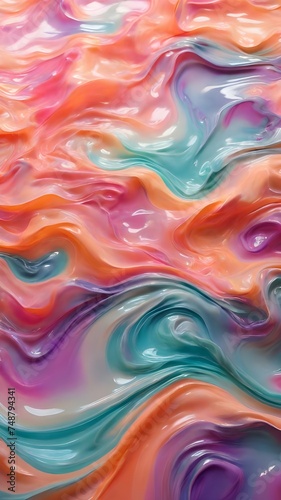 Abstract Fluid Pastel Jelly Background Ai Generated