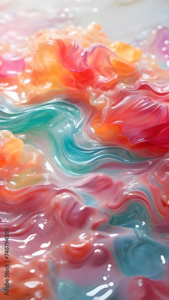 Abstract Fluid  Pastel Jelly Background Ai Generated