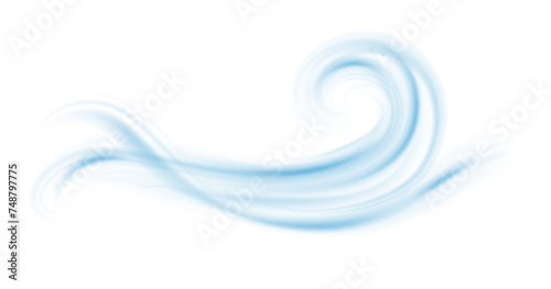 Air flow Isolated PNG and vector isolated. Effect of winter air and wind stream waves effect in blue color. photo