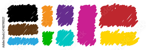 Empty bubble frame for text. Effect drawn with colored markers.