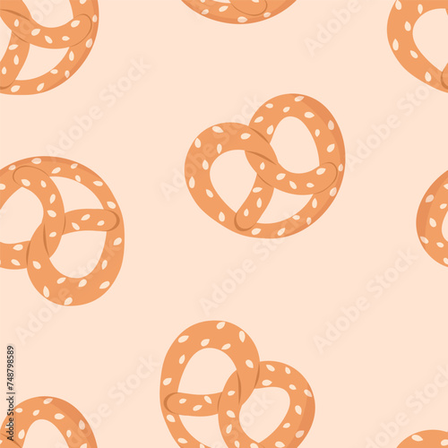 flat pretzel seamless pattern 