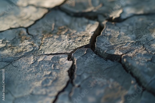 Close-up of a cracked concrete surface.