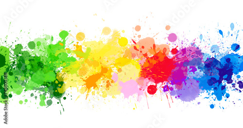 Multicolored splash watercolor blot - template for your designs.