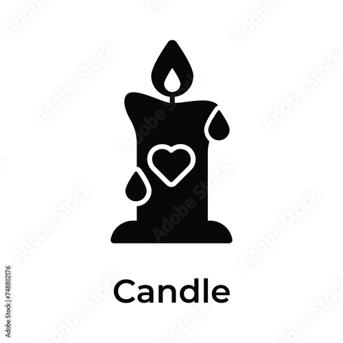 Get your hands on this creative icon of candle in modern flat style