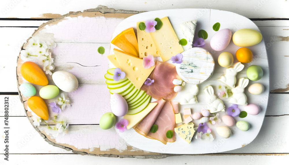 Fototapeta premium Springtime Delight: A Festive Charcuterie Board for Easter