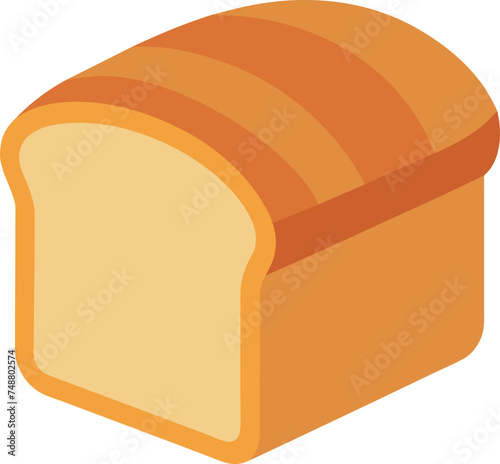 Whole white bread Bakery Vector Illustration