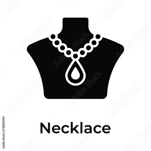 Creatively designed amazing icon of gold necklace in editable style