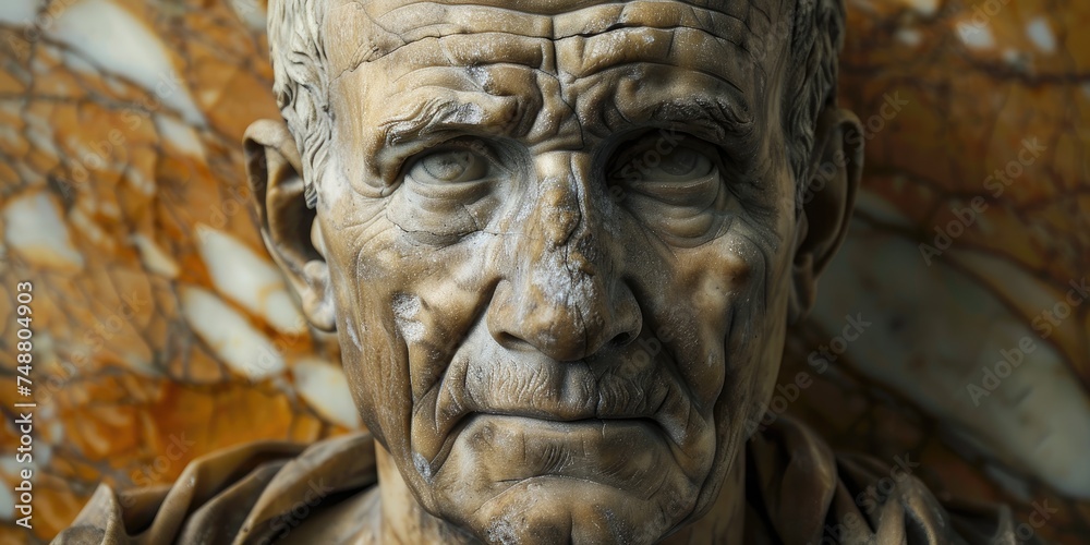 Renowned Roman philosopher Lucius Annaeus Seneca. Generative Ai
