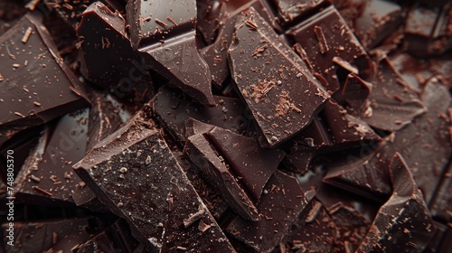 Rich, dark chocolate shards and their bittersweet. Generative Ai