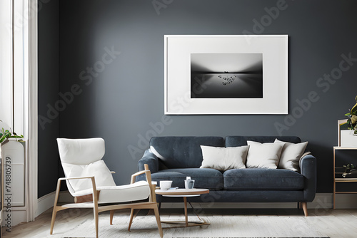 a framed view of the living room. Generative AI