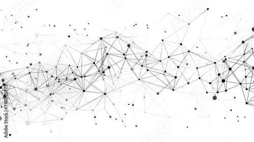 A minimalist AI neural network visual simple lines and dots symbolizing advanced machine learning algorithms photo