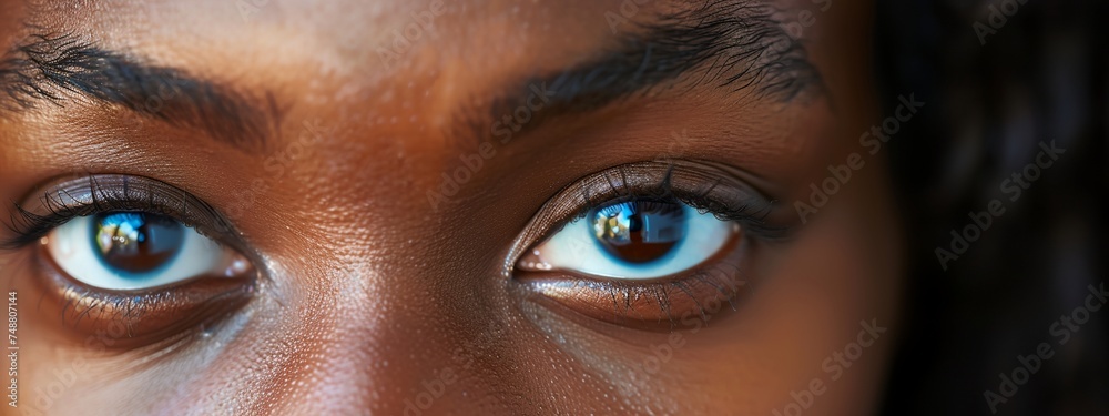 a close up of a person's eyes