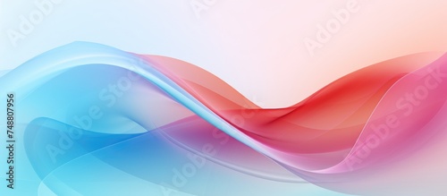 A modern-style background featuring wavy lines in shades of blue, pink, and white, creating a blurred decorative design suitable for business presentations. © Vusal
