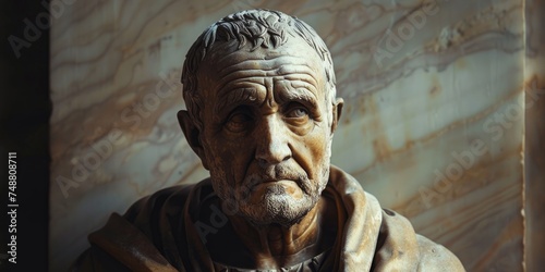Renowned Roman philosopher Lucius Annaeus Seneca. Generative Ai photo
