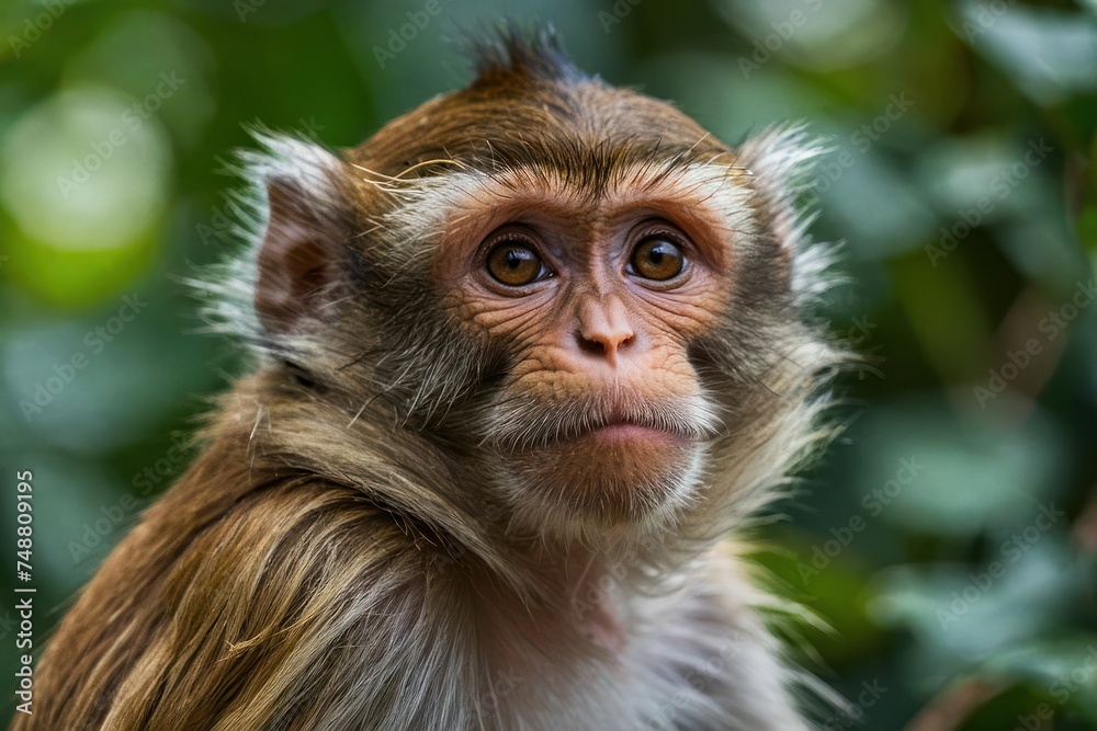 close up of a monkey in the wild close up of a monkey in the wild