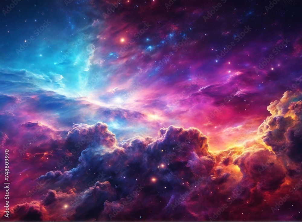 Space nebula and galaxy, star sky