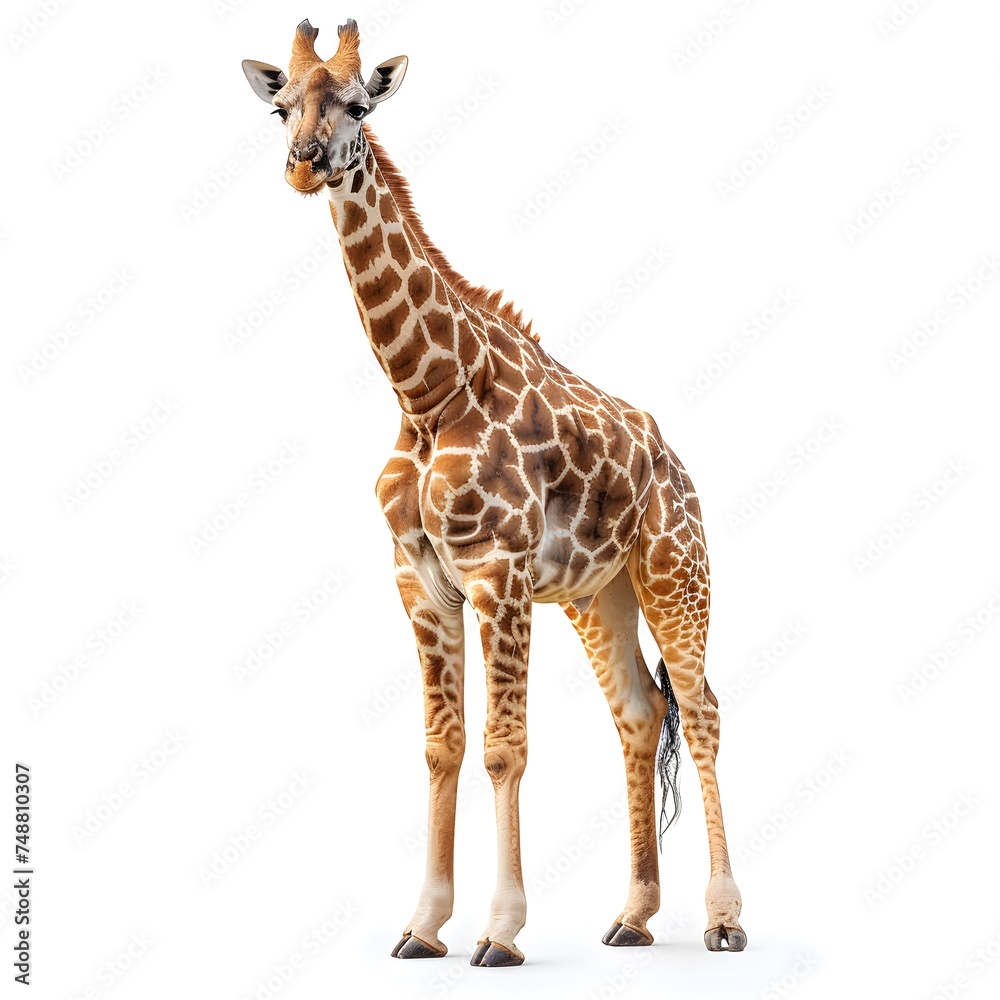 Naklejka premium Giraffe on white background