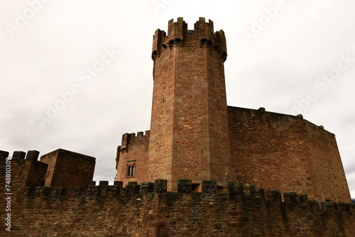 The Castle of Xavier is located on a hill in the town of Xavier , 52 km east of Pamplona and 7 km east of Sangüesa photo