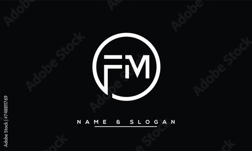 FM,  MF,  F,  M  Abstract Letters Logo Monogram