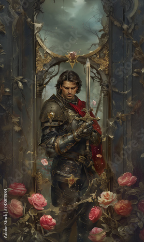 prince charming in armor - fantasy illustration - generative ai