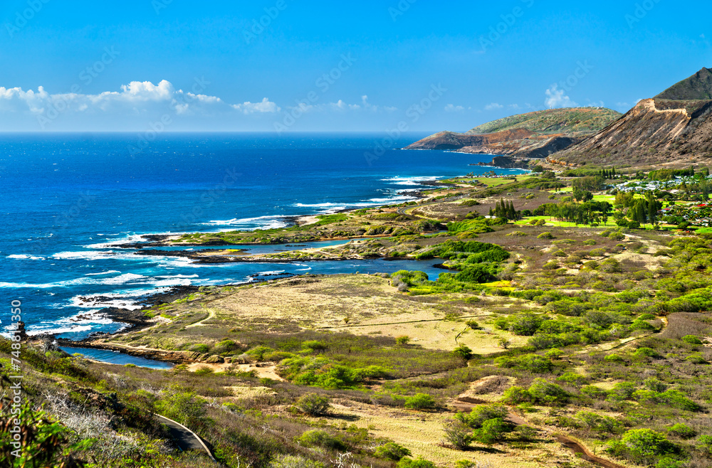 Kaiwi State Scenic Shoreline on Oahu island in Hawaii, United States