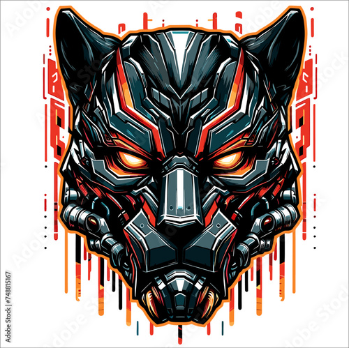 PHANTER CYBORG VECTOR ILLUSTRATION