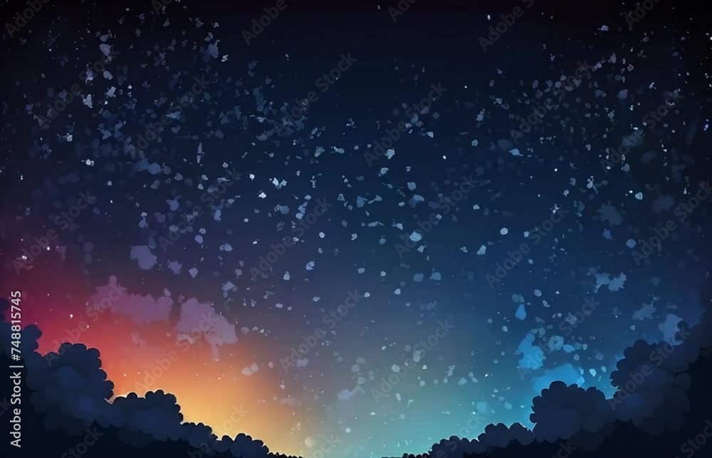 Minimal design animation of a dusk sky