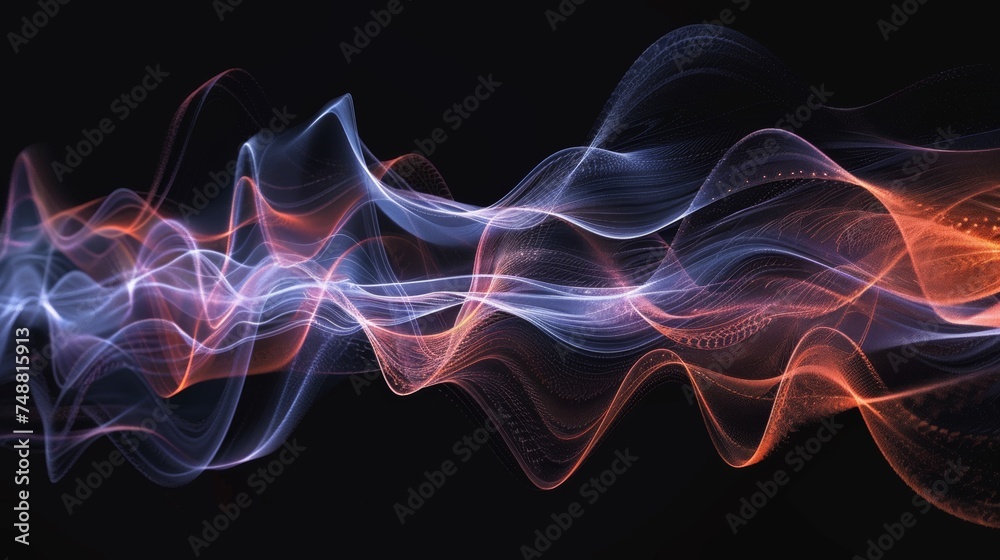 Sound wave of colorful  on  black background