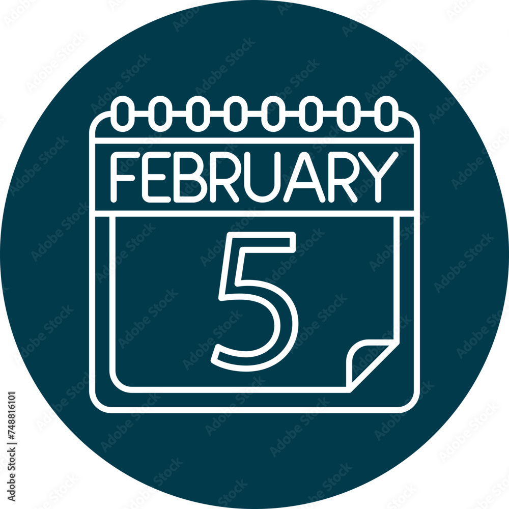 February Vector Line Circle Icon Design For Personal And Commercial Use February Vector Line Circle Icon Design For Personal And Commercial Use