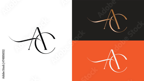 AC logo design. Vector illustration.