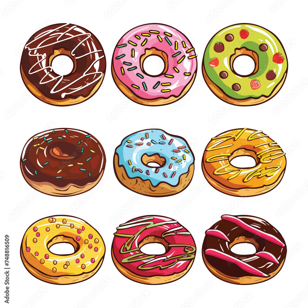 Fototapeta premium set of donuts 
