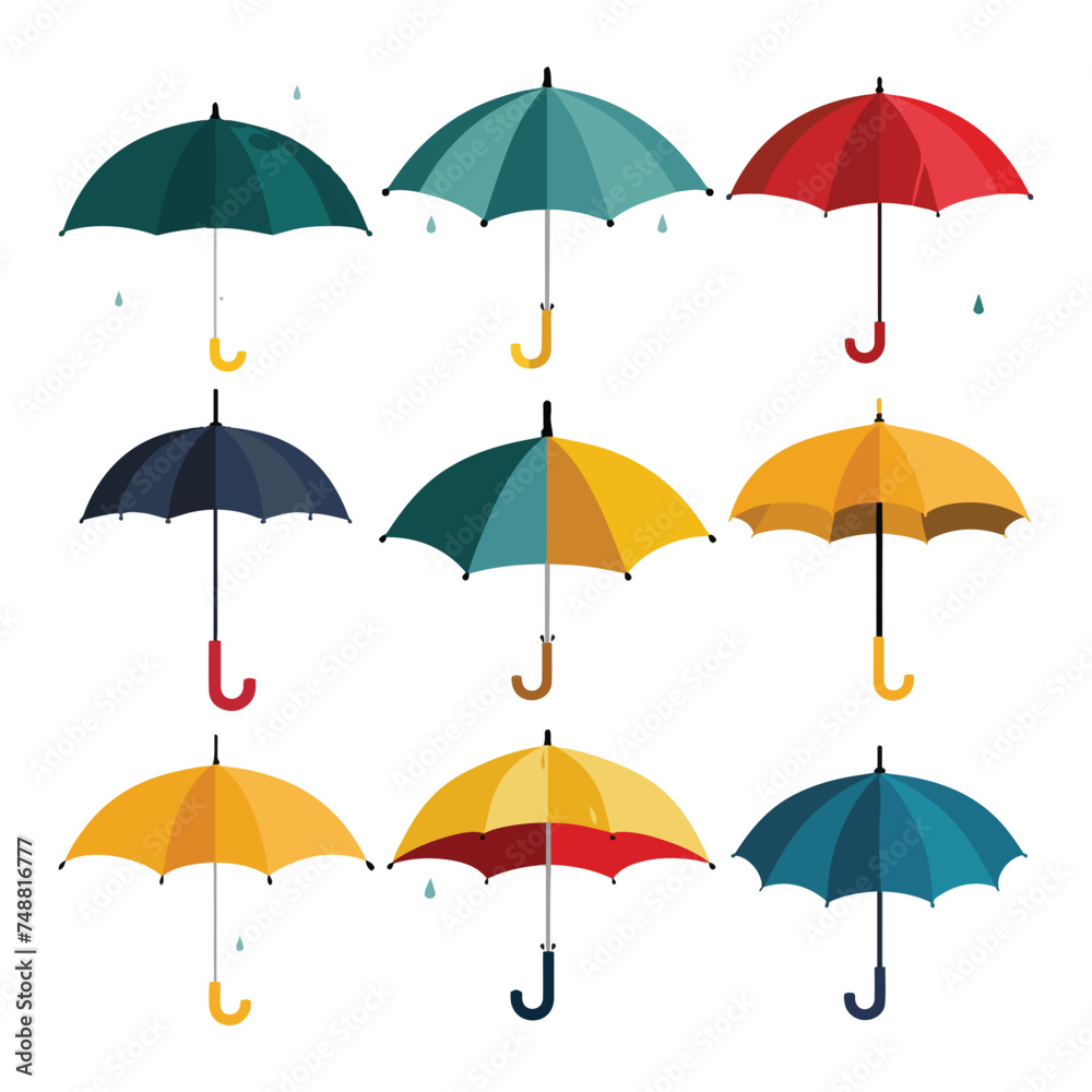 different type of umbrella set 