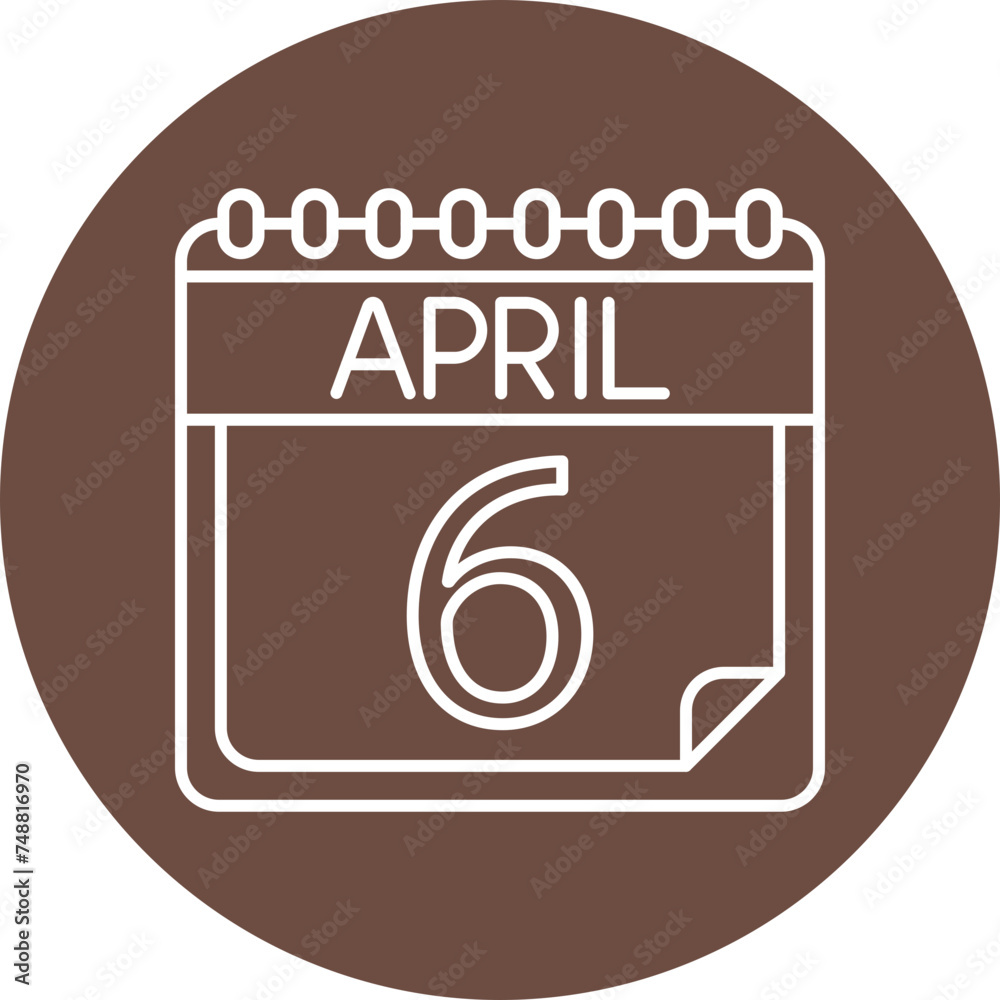 April Line Circle Icon Design For Personal And Commercial Use April Line Circle Icon Design For Personal And Commercial Use
