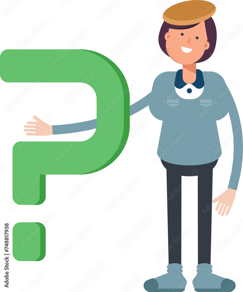 Girl Student Character and Question Mark
Girl Student Character and Question Mark