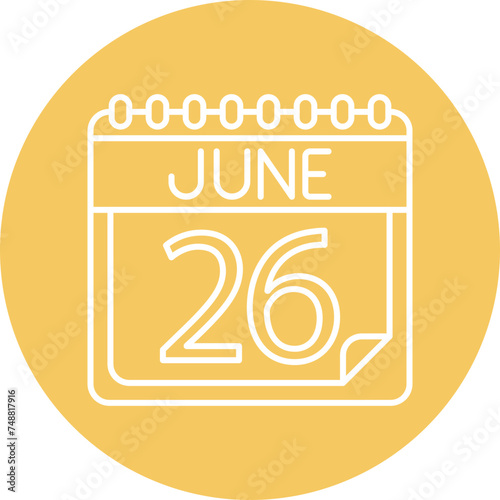 June Vector Line Circle Icon