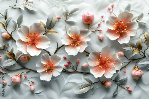3D FLOWER & MURAL WALLPAPER BACKGROUND.