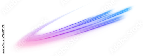 Light beam illustration, neon light strip, high speed motion background, on transparent background in PNG format. Sport car is made of polygons, lines and connected dots. Vector PNG.	