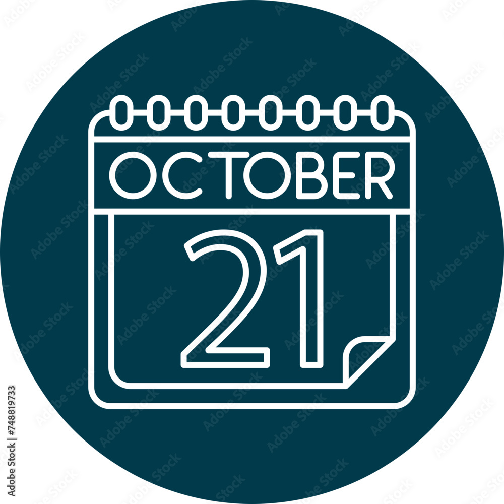 October Vector Line Circle Icon October Vector Line Circle Icon