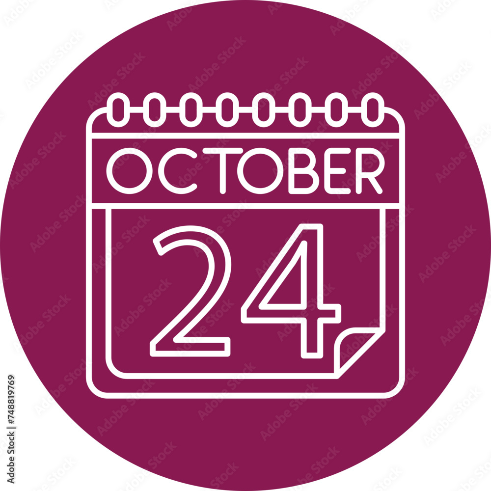 October Vector Line Circle Icon October Vector Line Circle Icon