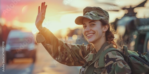 the military go to serve their homeland Generative AI photo