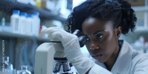 African American woman scientists working in the laboratory Generative AI
