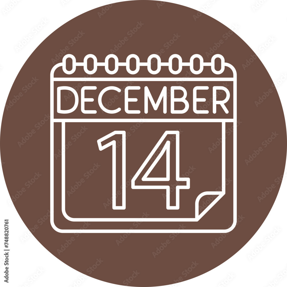 December Vector Line Circle Icon December Vector Line Circle Icon