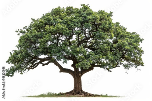 A white background shows an isolated oak tree