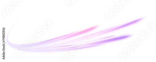 Expressway, the effect of car headlights. Low-poly construction of fine lines. Vector PNG. Image of speed motion on the road.	
