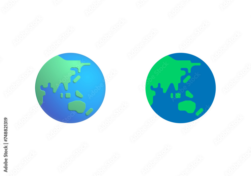 Globe showing Asia-Australia