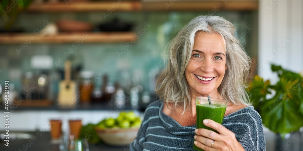 herbal drink in the hands of an elderly woman Generative AI - obrazy, fototapety, plakaty 