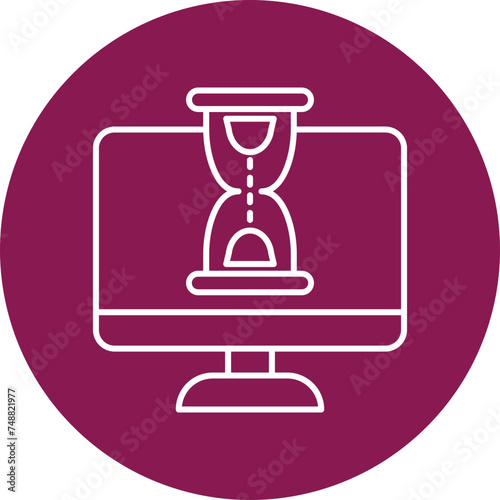 Hourglass Vector Line Circle Icon