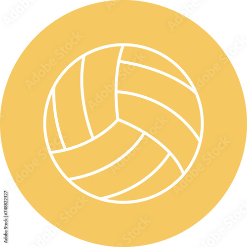 Volleyball Vector Line Circle Icon
