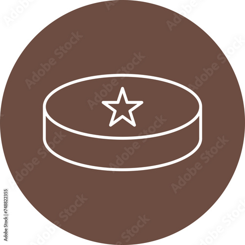 Photography Hockey Puck Vector Line Circle Icon