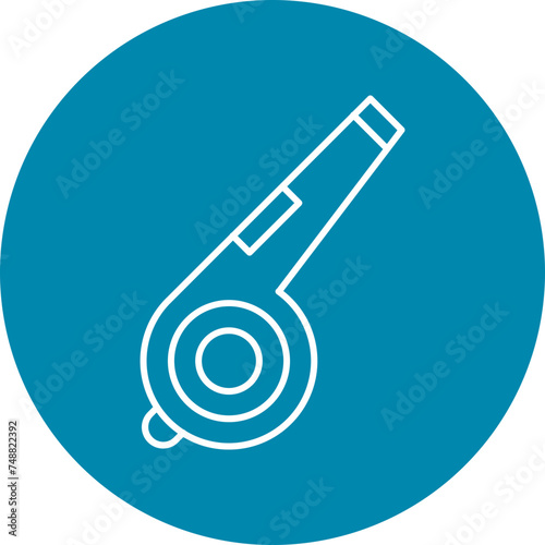 Whistle Vector Line Circle Icon